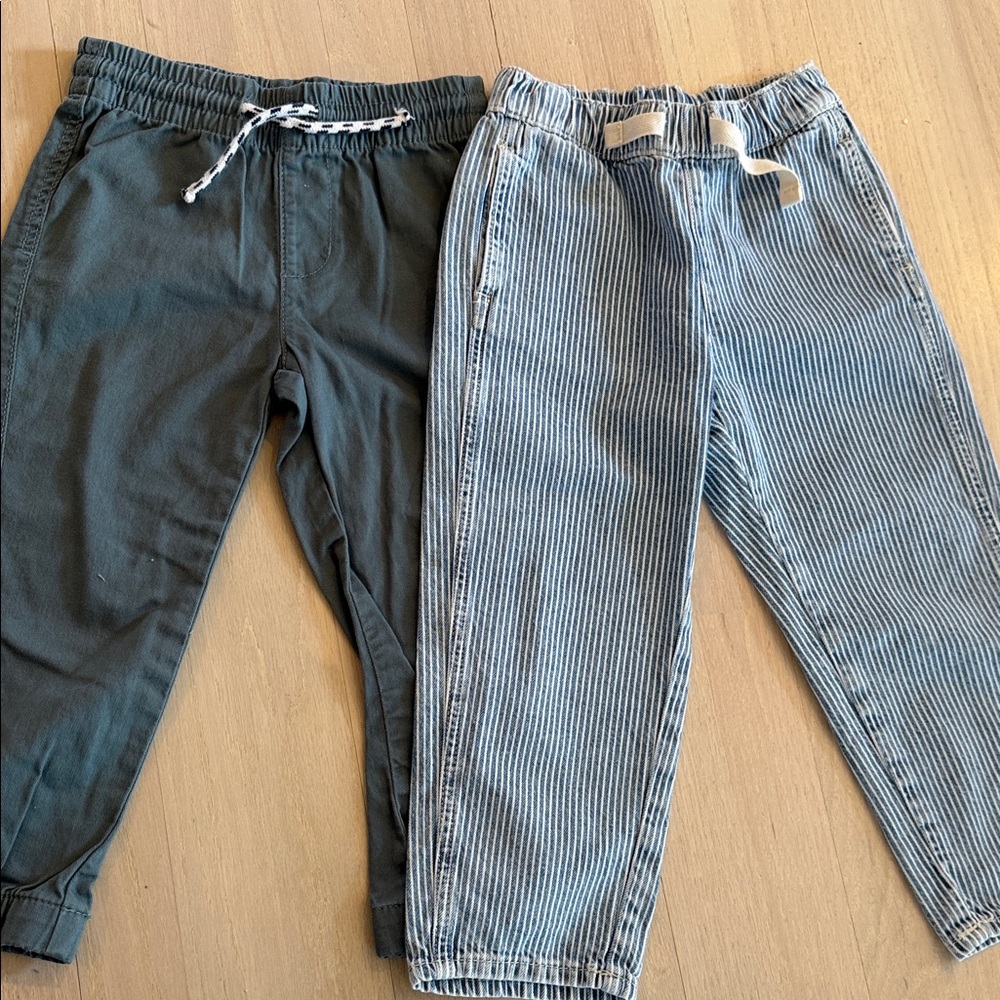 H&M Kids Black and Blue Striped Joggers